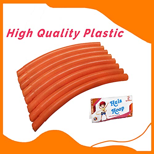 Image of Toy Cloud Classic Design | 6 Interlock able Pieces Adjustable Hula Hoop Ring for Adults Exercise 4 Size 18-29 Inch (Orange)
