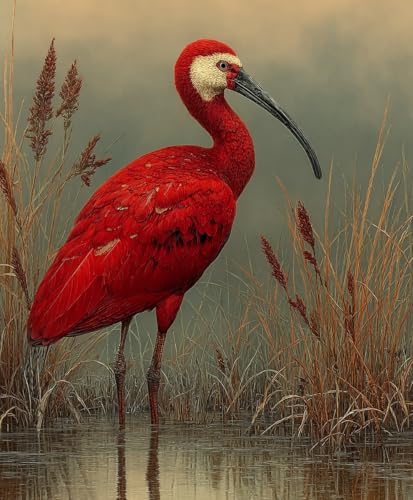 KY-lunk DIY Paint by Numbers for Adults Beginner, Ibis in A Marsh, Adult Crafts Adults' Paint-by-Number Kits, Room Decor Gift for Birthday Festival (16x20 Inch,no Frame)