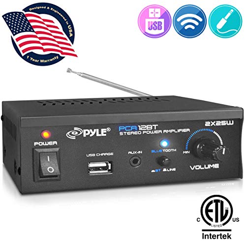 Pyle Bluetooth Stereo Amplifier - Mini Blue Series Audio Power Amplifier | Wireless