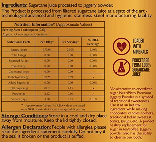 Image of Nutriplato-enriching lives Jaggery Powder Premium, 700 g (Pack of 3)