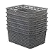 Easymanie Cesta Pequeña de Plástico, Cesta de Almacenamiento Gris, 6 Paquetes
