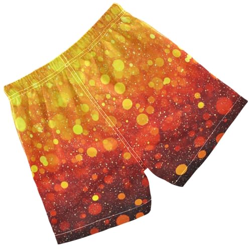 Pigsaly Boys Swim Trunks Dark Yellow Orange Red Gradient Flash Glitter Boys Board Shorts Swimsuit Swimwear Bathing Suit S2