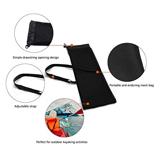 Saco de remo, Andoer Malha com cordão para caiaque Saco de remo para canoas e eixo dividido Tampa pa
