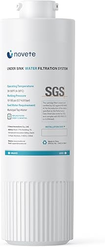 NOVETE Cartucho de filtro para sistema de filtro de agua debajo del fregadero UWF0A, blanco
