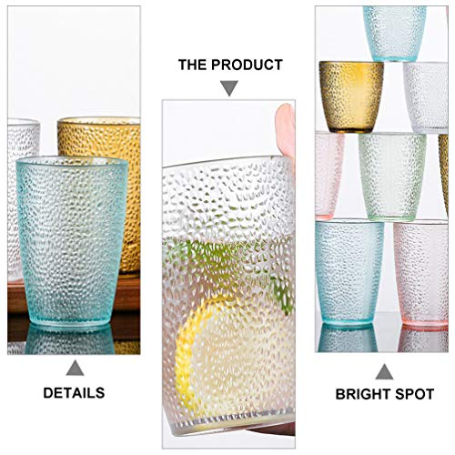 NUOBESTY Copos de acrílico transparentes, copos de suco coloridos, caneca de água, copo de cerveja p