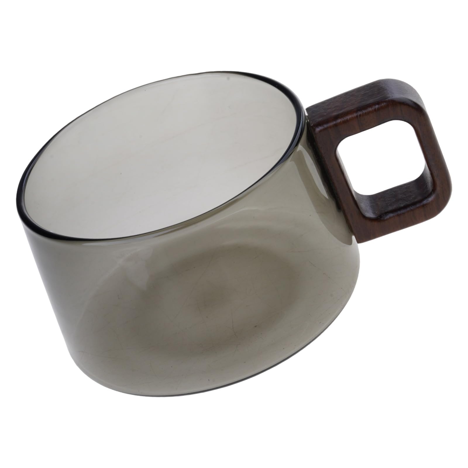 Qusinfc Borosilicate Glass Tea Cup with Wooden Handle for Hot Cold Beverages Coffee Mug Perfect for Home Offices Use Multipurpose Beverage Cup