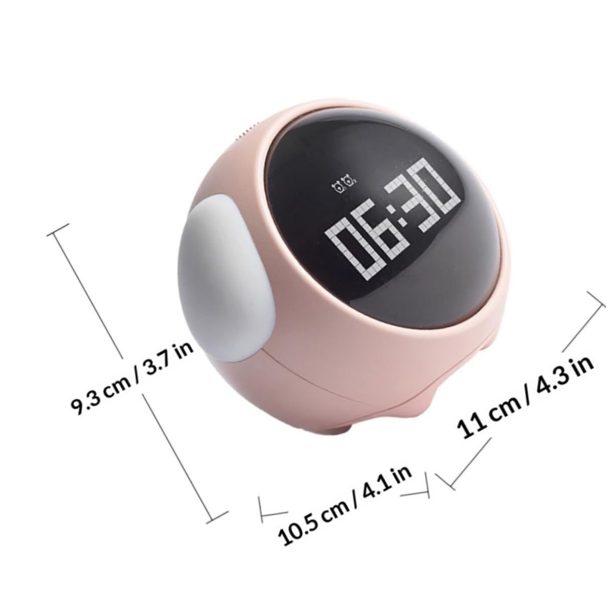 VANZACK Réveil LED Numérique Garçon et Filles Horloge à Motif Expression, Fonction Répétition Alarme, Affichage Température, Luminosité Réglable, Veilleuse Tactile Rose pour Chambre