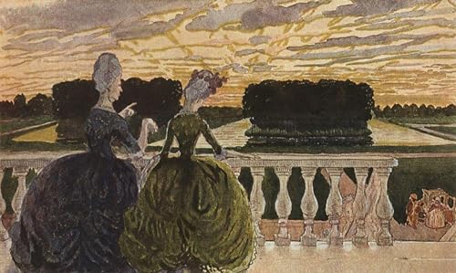 Tableau impressions d'art mural vintage Deux dames sur la terrasse décoration salon