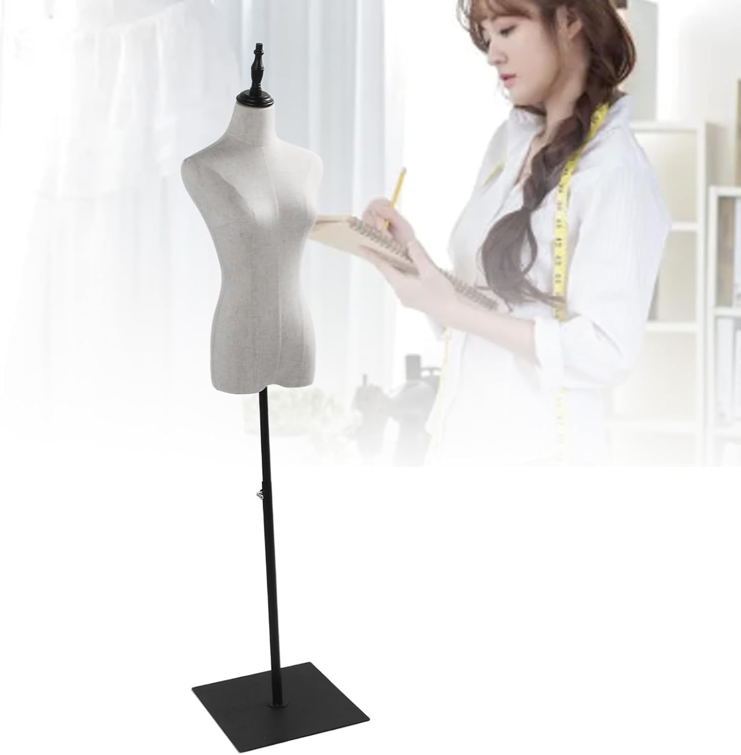 Female Mannequin Torso Height Adjustable Female Dress Model Display Torso Portable Body Stand Clothing Forms