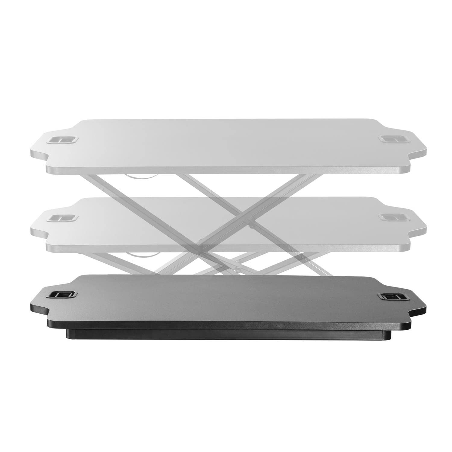 ER-419 Sitz-Steh-Schreibtisch Höhenverstellbarer Schreibtischaufsatz mit Gasfeder Schreibtisch Konverter für Monitor Laptop bis max. 10kg (Schwarz)