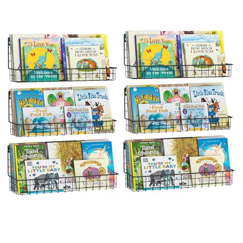 X-cosrack Floating Book Shelves for Wall Kids Bookshelf,Metal Hanging Wall