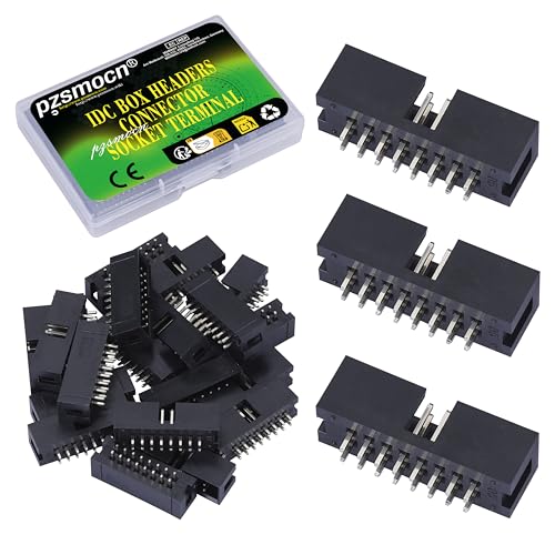 Pzsmocn 20 Piezas IDC 2 * 8 Doble Fila 2,54 mm Paso JTAG ISP 16 Pines Inserción de Pasador Recto Caja Conector Adaptador Cable Macho Zócalo Terminales para Proyectos de Dispositivos Electrónicos PCB.