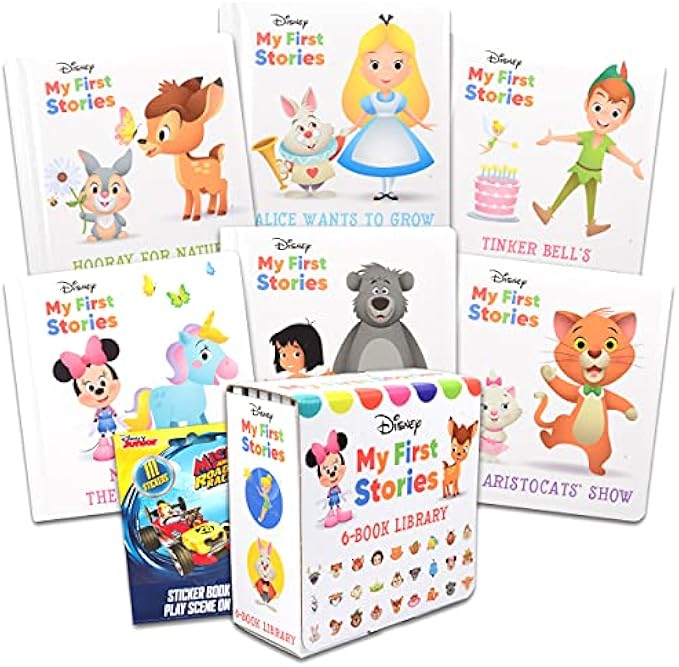 Classic Disney Disney My First Stories Board Books ~ 6 Disney Story Books for Toddlers, Kids with Mickey Mouse Stickers Book Collection (Disney Learning Books My First Library)