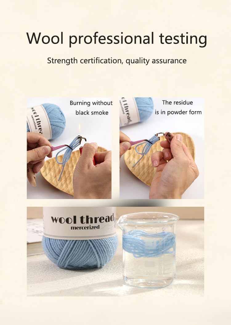 Wool Thread Used for Knitting, Crocheting, and Craft Weaving, can be Used to Make Sweaters, Shawls, Scarves, Hats, 1-Twist -131yd (Black-1 Twist)