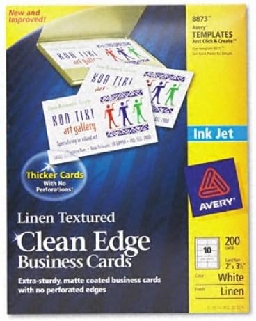 Avery 628608 Linen Textured 2-sided Clean Edge Business Card - 200 PK