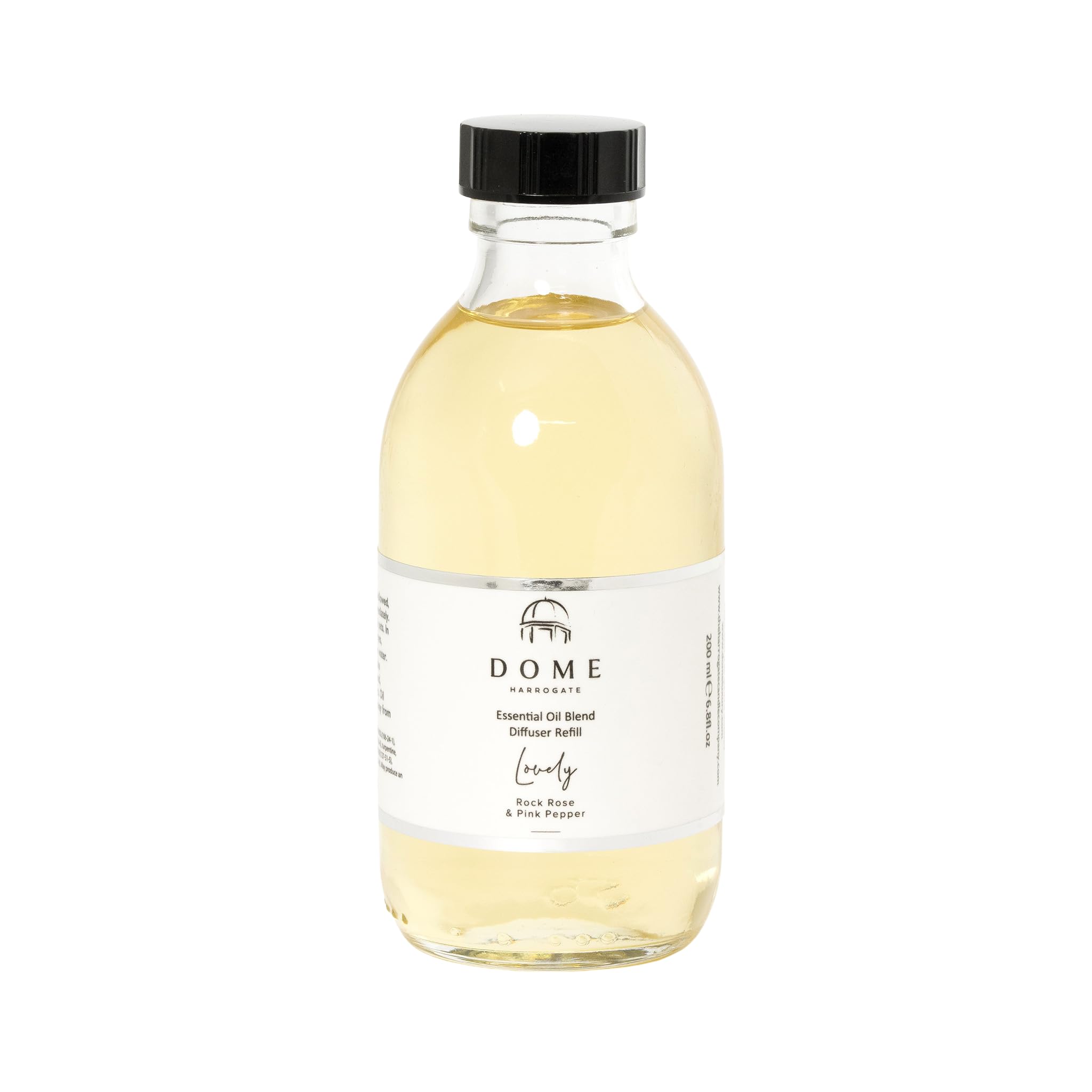 Dome of Harrogate LOVELY Rock Rose & Pink Pepper Diffuser Refill – 200ml – Floral, Soothing Fragrance for Home – Perfect for Relaxation & Comfort