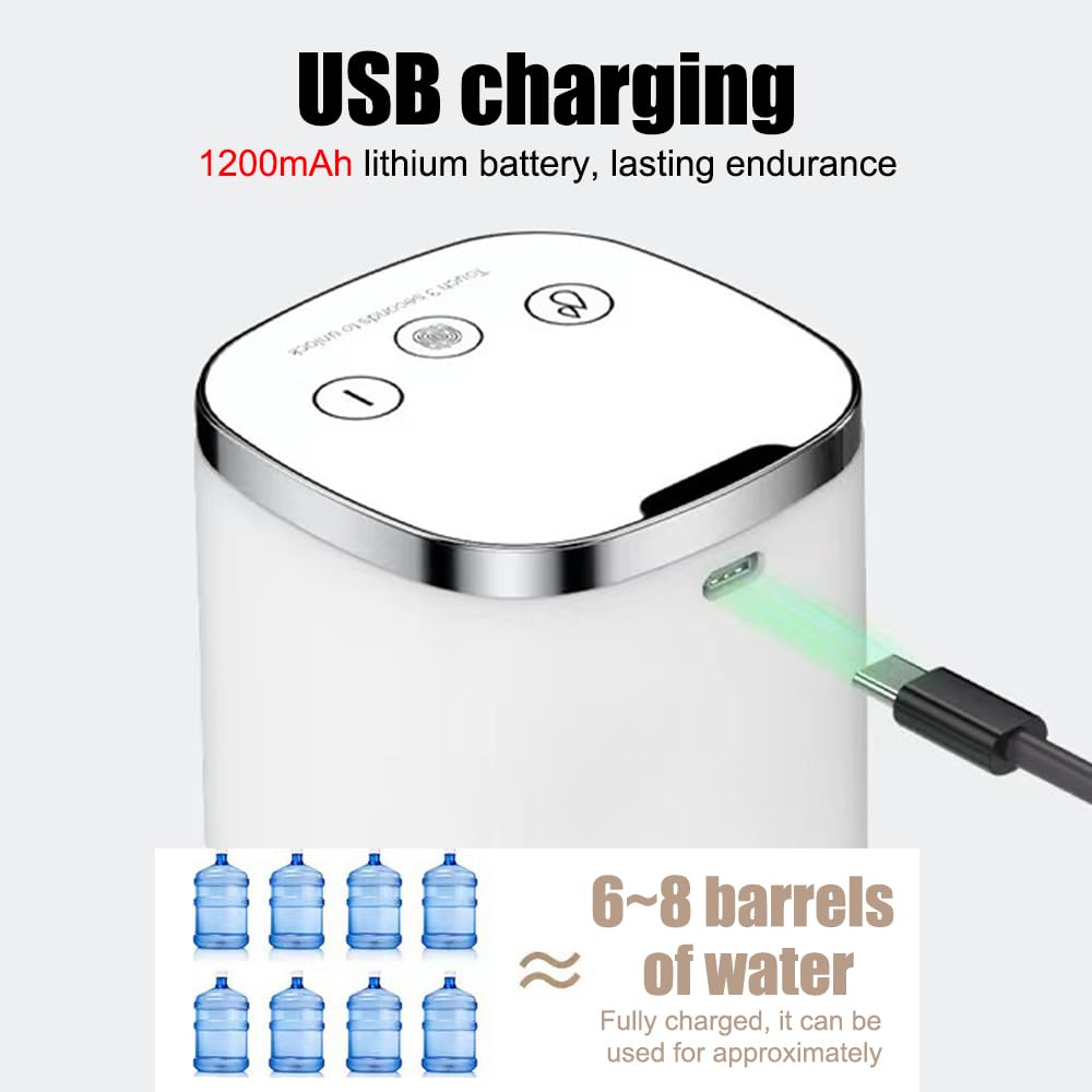 Distributeur Bouteilles d'eau, Pompe à Eau Pliable USB, 3 Vitesses, Robinet Bouteilles avec écran Tactile LED pour la Maison Cuisine Salon Bureau et Camping