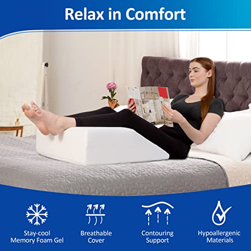 Asani Leg Elevation Pillow, Bed Wedge Pillow With A Cooling Memory Foam Top, Leg Pillow For Lower Back Pain, Circulation, Swelling, Snoring, Recovery, And Reading, Breathable And Washable Cover #TOP2