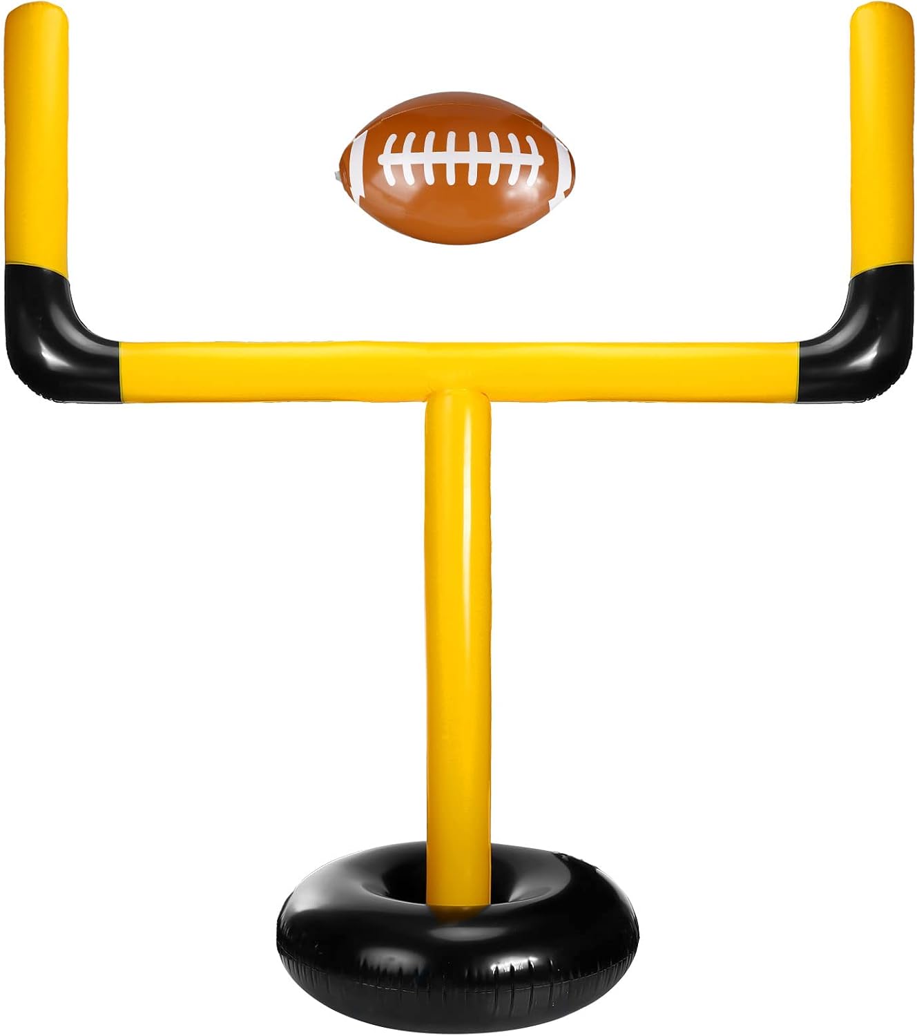 Zhanmai Inflatable Jumbo Football Set Inflatable Football Goal Post with Beach Ball Target Goal Post Ball or Outdoor Sport Summer Beach Pool Party Games Accessories for Practice and Fun