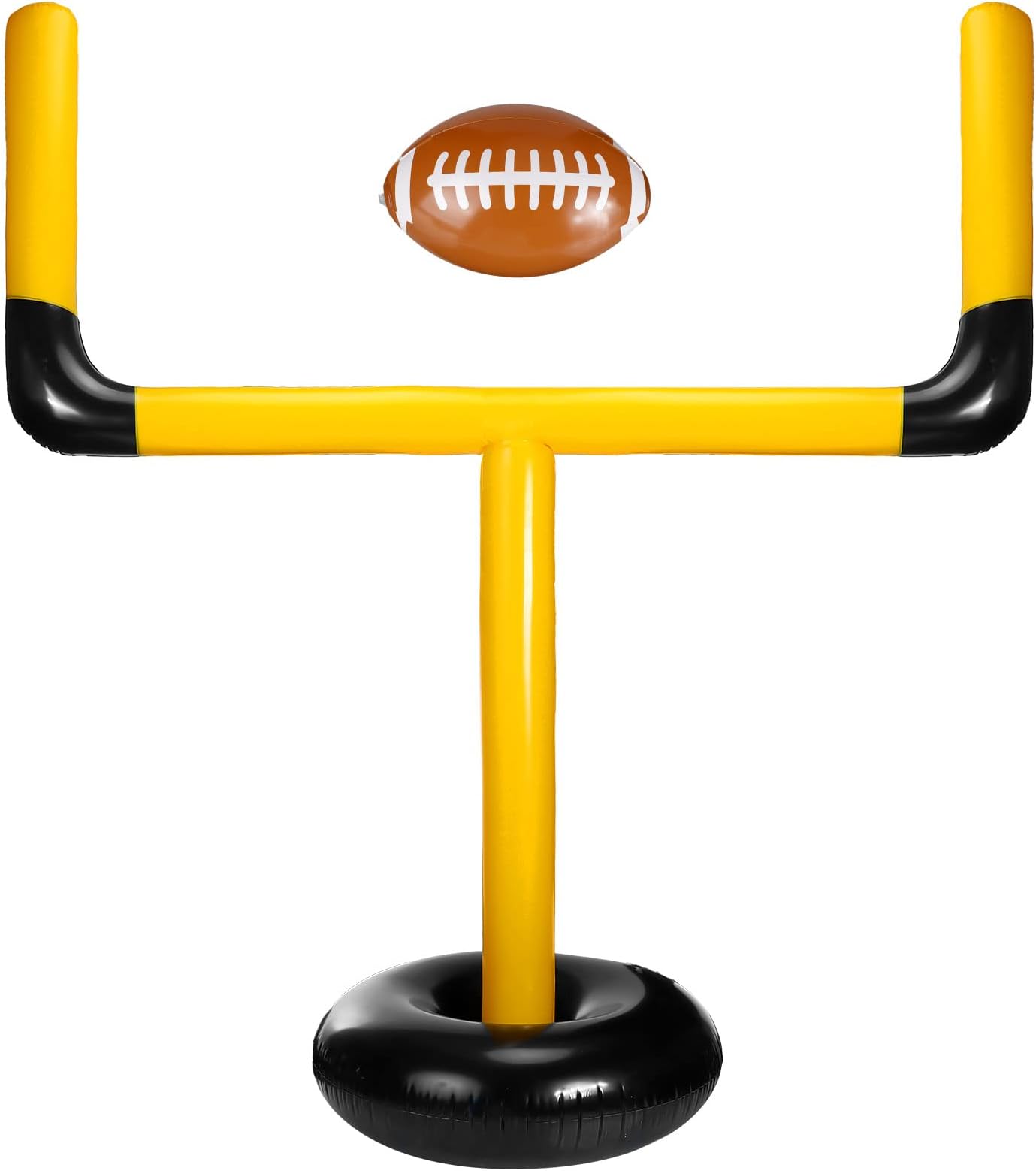 Inflatable Jumbo Football Set Inflatable Football Goal with Beach Ball Target Goal Post Ball Accessories Outdoor Sport Summer Beach Pool Games for Practice and Fun