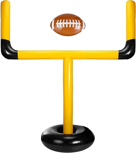 Inflatable Jumbo Football Set Inflatable Football Goal with Beach Ball Target Goal Post Ball Accessories Outdoor Sport Summer Beach Pool Games for