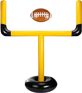 Inflatable Jumbo Football Set Inflatable Football Goal with Beach Ball Target Goal Post Ball Accessories Outdoor Sport Summer Beach Pool Games for Practice and Fun