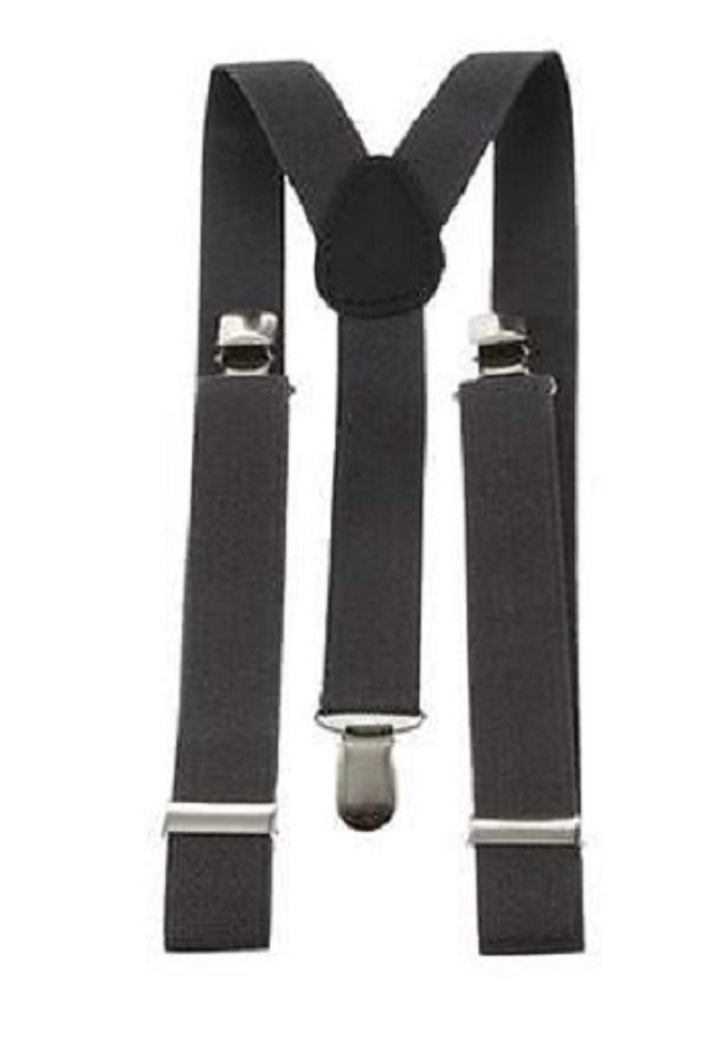 MENS LADIES UNISEX ADJUSTABLE SLIM BRACES TROUSER SUSPENDERS FANCY DRESS CLIP ON (Black)