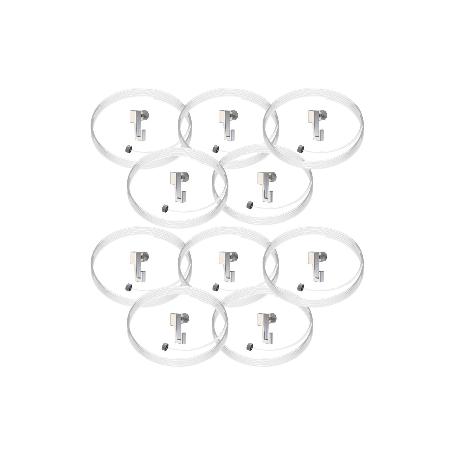 Arti Teq Lot de 10 câbles perlon Slider - 200 cm - Cimaises et Plus