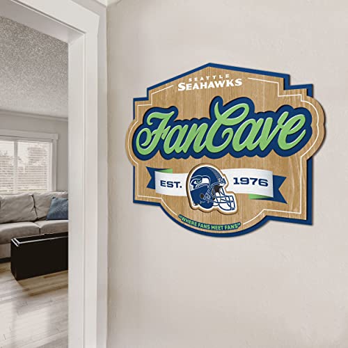 Image of YouTheFan NFL Seattle Seahawks FanCave Wall Art | Ready-To-Hang, 3D Multi-Layered Construction, Floating Wall Mount Design, Great Fan Gift, Officially Licensed Artwork