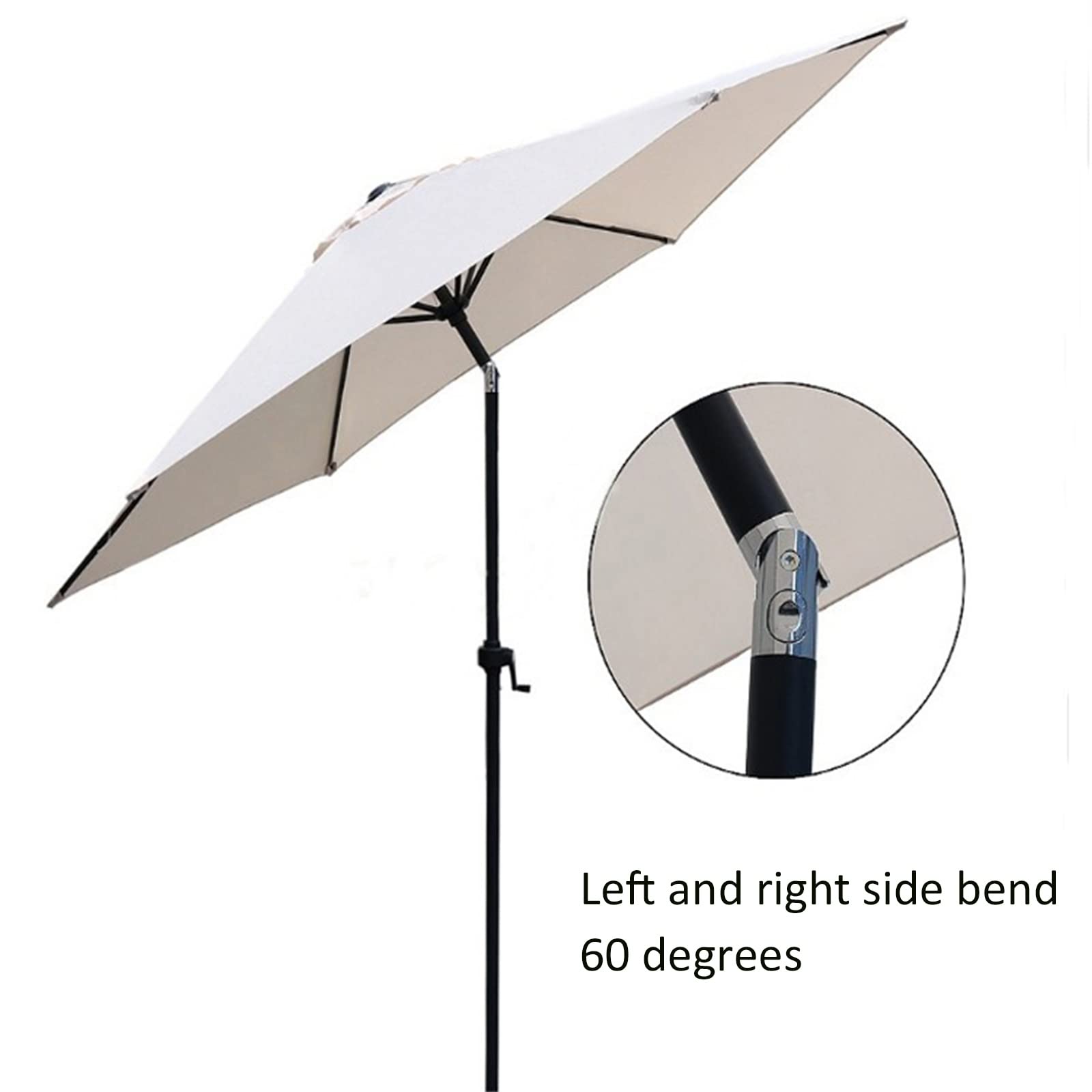 Parasol z automatyczną korbą 180/200 cm, parasol ogrodowy, na patio, do ogrodu, na balkon, parasol zewnętrzny z ochroną przeciwsłoneczną, UPF 50+, parasol przeciwsłoneczny na plażę (5