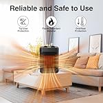 JNDRO Portable Electric Space Heater - 1500W/750W Quiet Ceramic mini Heater Fan with Thermostat, Heat Up 200 Square Feet for Room Office Desk Indoor Use - Image 4