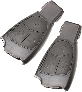 Replacement 3 Button Key Shells For Mercedes-Benz W168 W202 W203 W208 W210 W211 Models 2 Pieces Car Remote Key Case Compatible With Original Remote