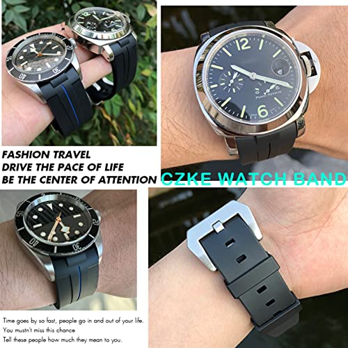 Bracelet montre caoutchouc étanche anti-usure pour Tudor Pelagos 23mm Agate - 5