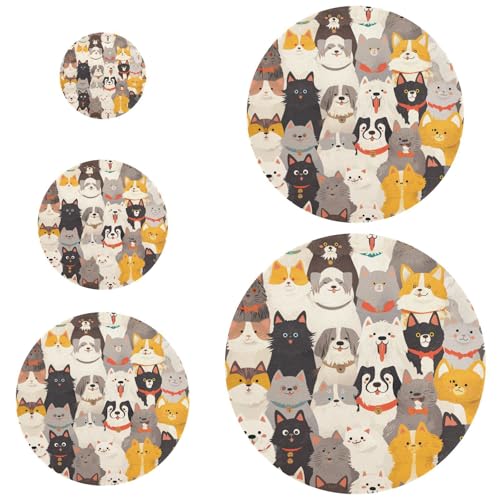 Animal Face Family Dog 5 coperchi per alimenti riutilizzabili in 5 dimensioni coperchi per ciotole per pane lievitazione cibo frutta avanzi