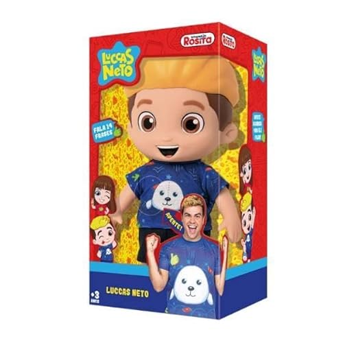 Rosita Boneco Luccas Neto 15 frases, Azul, 27CM