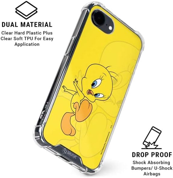 Skinit Clear Phone Case Compatible with iPhone 16e - Officially Licensed Looney Tunes Tweety Bird Double Design