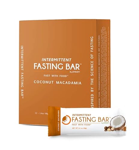 Fast Bar, Coconut Macadamia Nut | Gluten Free, Plant Based Protein Bar For Intermittent Fasting (12 Count Box) #TOP3