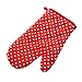 WNDUOKXH Manoplas anti-calor de Para alta temperatura, guante para horno microondas, guantes de algodón con aislamiento térmico, manoplas elaboradas de terileno para hornear, Pequeños puntos rojos