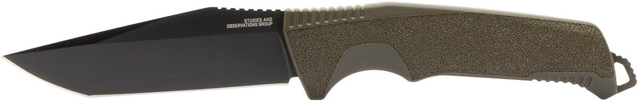 SOG Trident FX Straight Edge Fixed Blade Full-Tang Tanto Knife | CRYO 4116 Steel | GRN Grip | UMS Compatible Sheath
