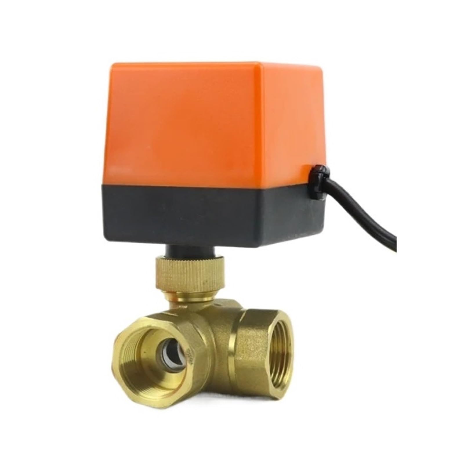 1/2 "3/4" 1 "1-1/4" Filettatura BSP AC 12 V 24 Valvola A Sfera Elettrica Motorizzata In Ottone A Tre Vie A 3 Fili 2 Controllo Tipo T DN15/DN20/DN25 Conservazione Dell'Acqua(1",AC)