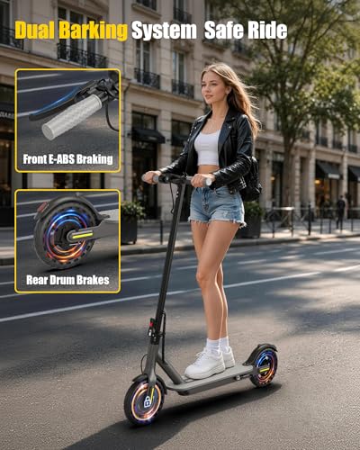 Image of NAVIC Electric Scooter - 8 inch Tires, 350W Peak Motor, Max Speed Up to 19MPH, 22 Miles Long-Range, Portable Foldable Commuting Scooter for Adults with Double Braking, Smart APP