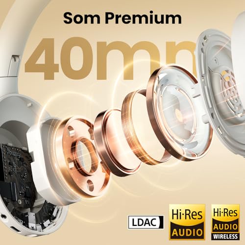 HAYLOU S30 Fone de ouvido Bluetooth com Cancelamento Ativo de Ruído, Over Ear Headphones com Extraível Individualmente Microfone, Suporta conexão com consoles - Imagem 4