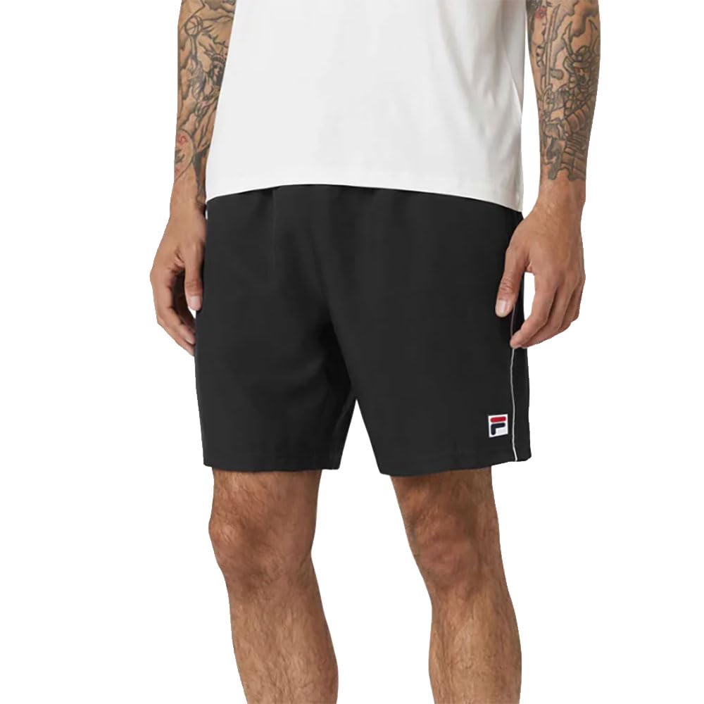 Fila Men's Stretch Woven 7 Inch Short Black/White S
