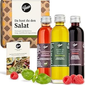 Gepp’s Feinkost 3er Mini Essig Set I Essig Geschenkset für Genießer I Tomaten Balsam, Feigen Balsam & Bio-Himbeeressig I Essig Geschenkbox I Ideal für Salate, Käse & mehr I Mini Flaschen à 40 ml