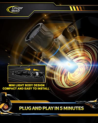 Image of Cougar Motor 9006 Bulbs, HB4 Fog Lights 6500K White Non-Polarity 9006 Fog Bulb or Off-Road Use Plug and Play - Pack of 2