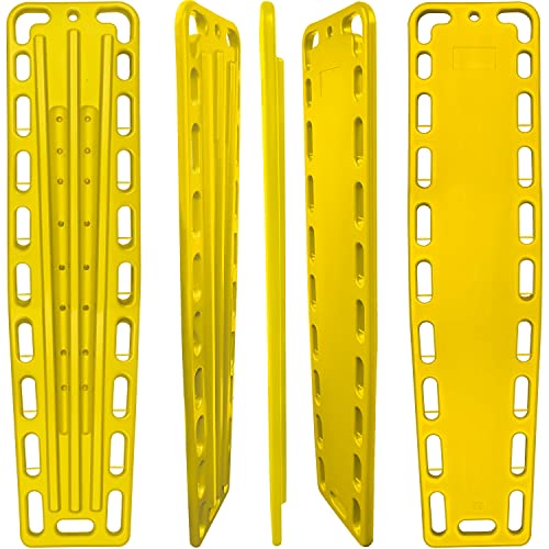 Spine Board Stretcher Backboard for Patient - EMT Backboard Immobilization Portable Patient Transport Rescue Lightweight PE Plastics Ambulance Stretcher Gurney, Yellow