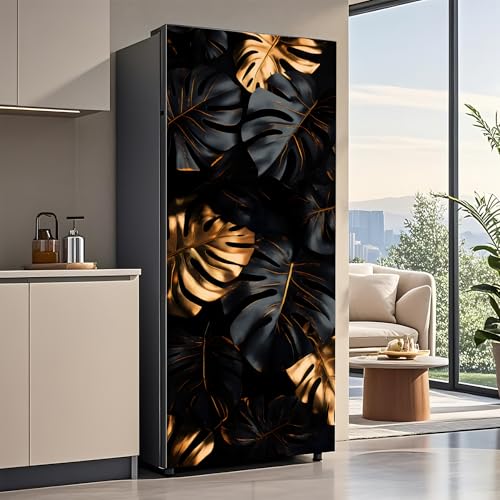 AOHMPT Self-Adhesive Refrigerator Wrap Set - Removable Vinyl Fridge Stickers Peel & Stick Door Mural Decor for Kitchen Bar Office 32.3x78.7