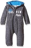 Calvin Klein Baby Hooded Coverall, Blue, 24 Months