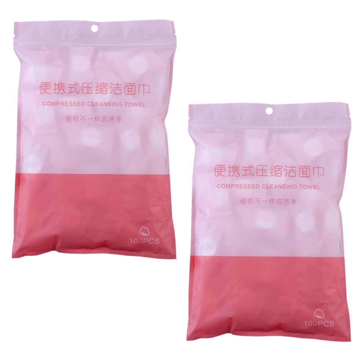 Baluue Set of 2 100 Count Compressed Towels Ultra Absorbent Nonwoven Travel Towels for Face Spa for On-the-go