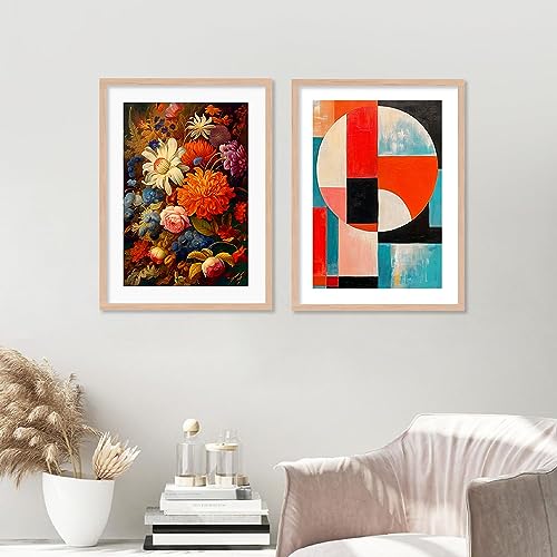 Image of kotart Aesthetic Wall Decor Paintings with Frame for Home Decoration - Painting for Living Room Bedroom Office - Framed Painting for Wall Decoration - Pack of 4 (Art 1, Big (13x17 or 13x13 inch))